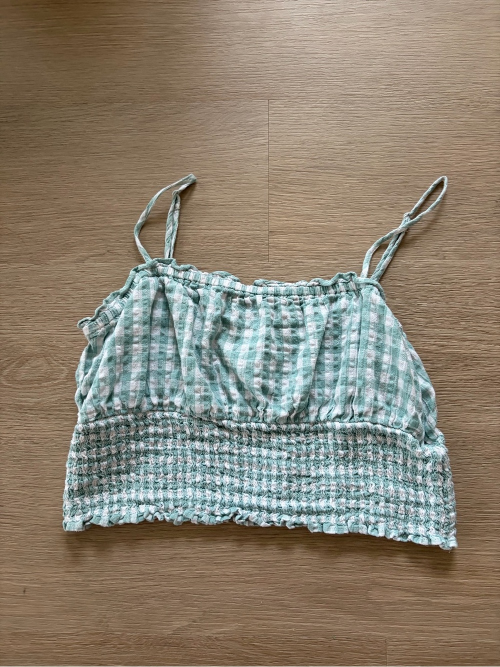 American Eagle Gingham Crop Tank Top Size Medium